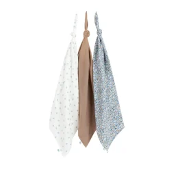 Set van 3 katoenen gaze luiers - Tiny Flowers