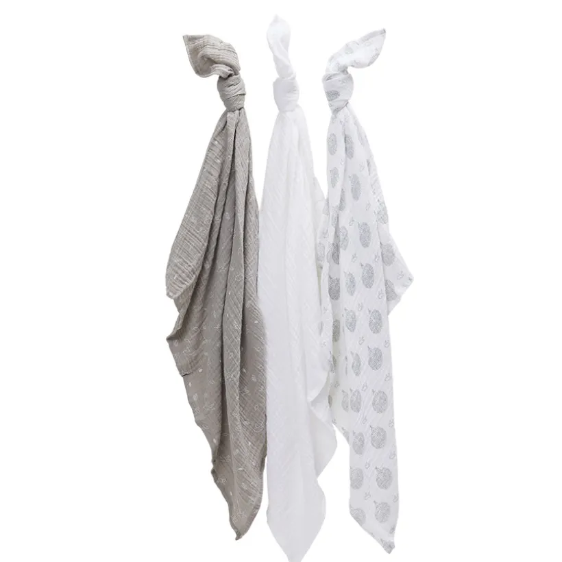 Set van 3 katoenen luiers met vogels Feather