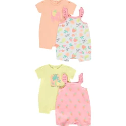 Set van 4 korte jumpsuits met fantasie voor meisjes