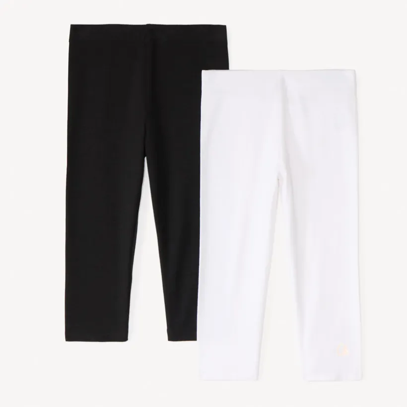 Set van 2 korte leggings met logo-print meisjes