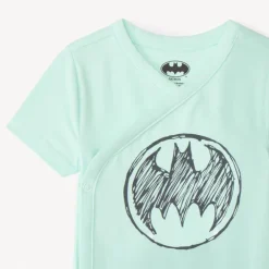 Set van 3 korte mouwen Batman Warner rompertjes voor babyjongens met verschillende openingen afhankelijk van de leeftijd.
