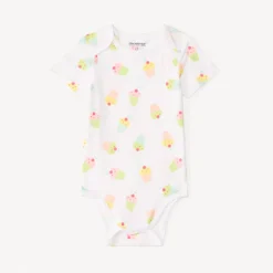 Set van 7 korte mouwen bodys met snoepmotieven voor meisjesbaby's (met verschillende openingen afhankelijk van de leeftijd)