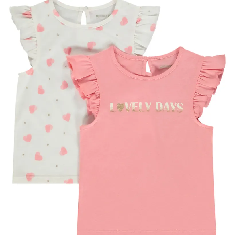 Set van korte mouwen fantasie t-shirts voor baby meisjes