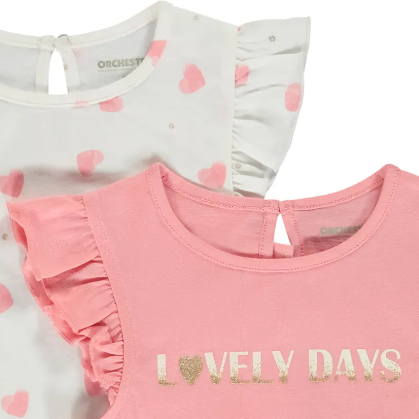 Set van korte mouwen fantasie t-shirts voor baby meisjes