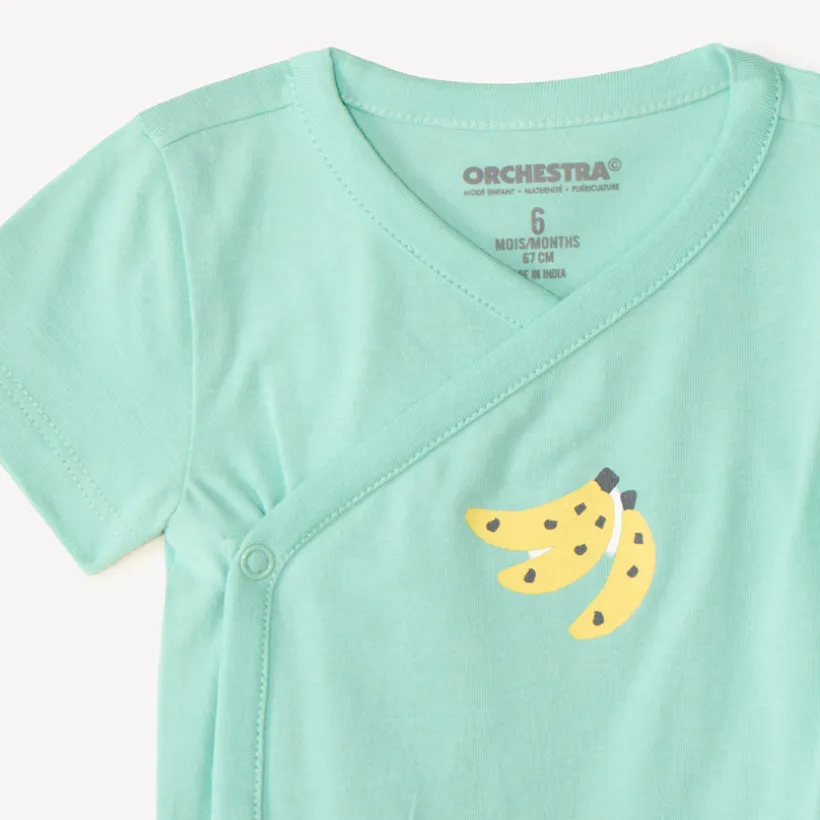 Set van 7 korte mouwen jungleprint rompers voor babyjongens (verschillende openingen afhankelijk van de leeftijd)