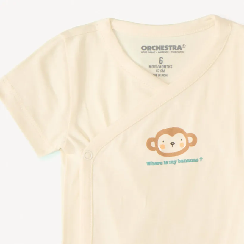 Set van 7 korte mouwen jungleprint rompers voor babyjongens (verschillende openingen afhankelijk van de leeftijd)