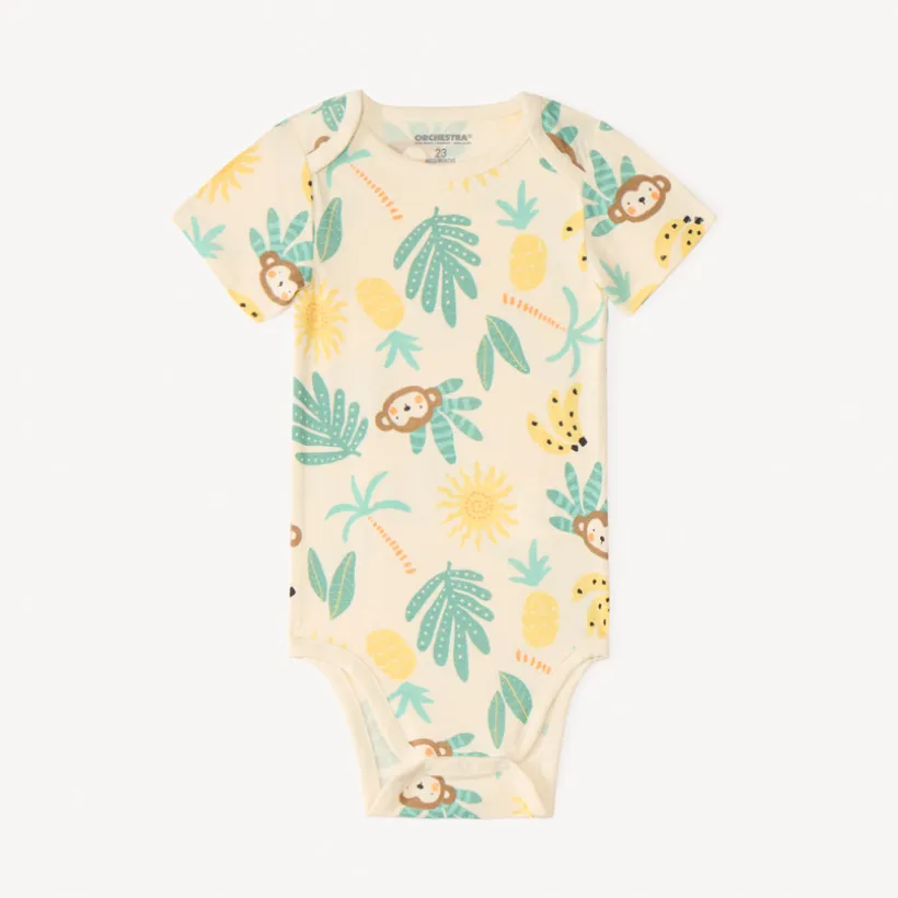 Set van 7 korte mouwen jungleprint rompers voor babyjongens (verschillende openingen afhankelijk van de leeftijd)