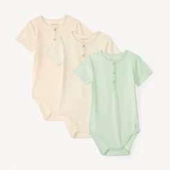Set van 3 korte mouwen kledingstukken met ribbelstructuur voor babyjongens