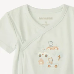 Set van 5 korte mouwen rompertjes met autothema voor baby jongens (verschillende openingen afhankelijk van de leeftijd)