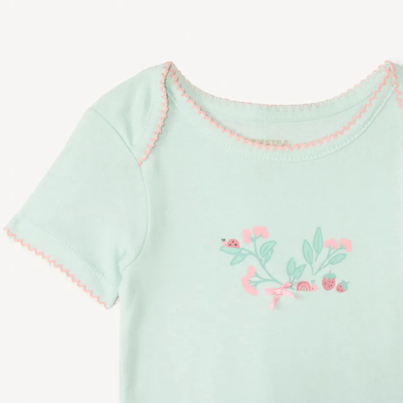 Set van 5 korte mouwen rompertjes met een trendy ontwerp meisjes.