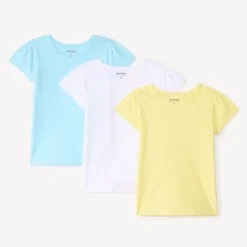 Set van 3 korte mouwen t-shirts met hartprint meisjes