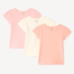 Set van 3 korte mouwen t-shirts met hartprint meisjes