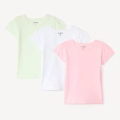 Set van 3 korte mouwen t-shirts met hartprint meisjes