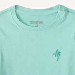 Set van 3 korte mouwen t-shirts met palmboordering voor babyjongens