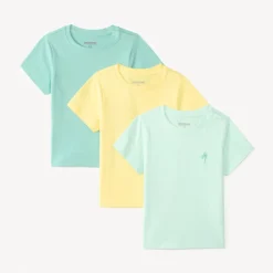 Set van 3 korte mouwen t-shirts met palmboordering voor babyjongens