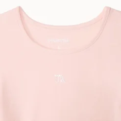 Set van 3 korte mouw onderhemden meisjes in jersey, met ronde hals, in verschillende kleuren en prints zoals effen roze en wit met zilveren foilprint en wit met bloemenprint