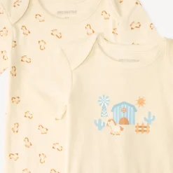 Set van 5 korte mouw rompers met een klein paardenontwerp voor babyjongen