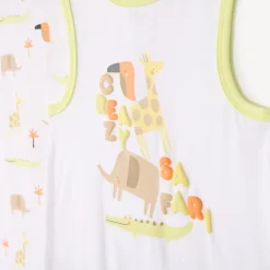 Set van 2 korte overalls met safari print voor baby jongens
