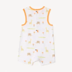 Set van 2 korte overalls met safari print voor baby jongens