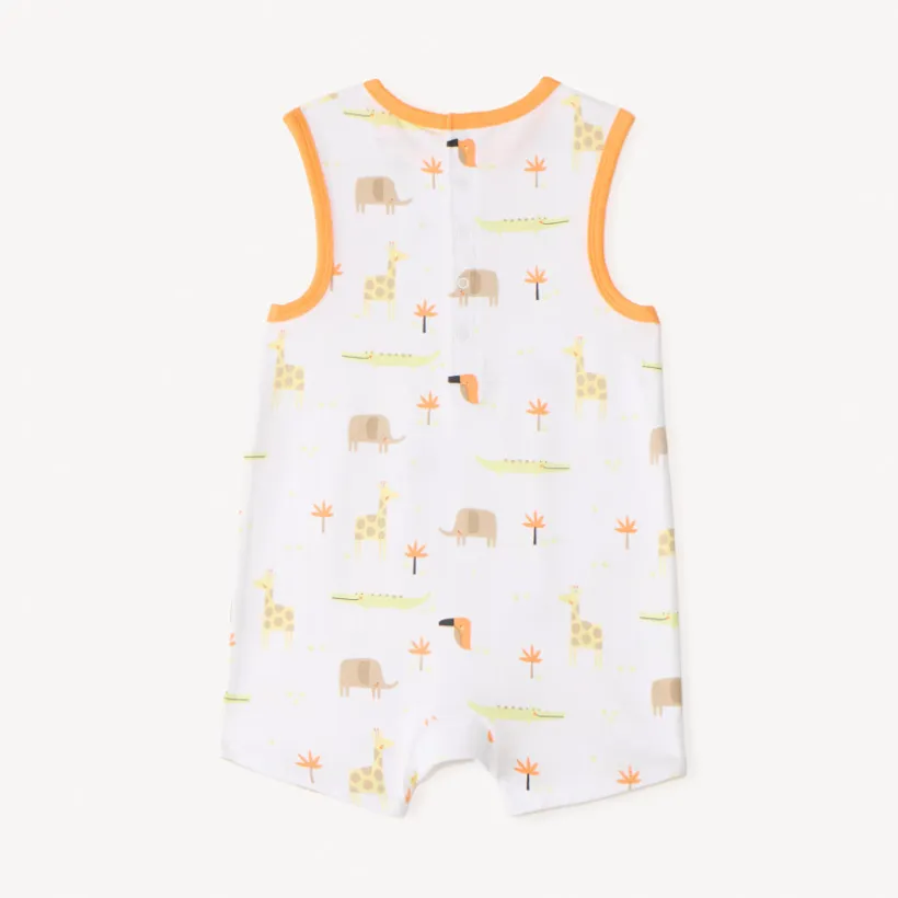 Set van 2 korte overalls met safari print voor baby jongens