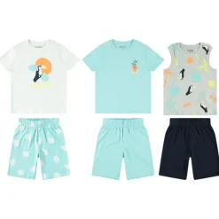 Set van 3 korte pyjama's 2-delig met fantasie voor jongen