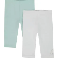 Set van 2 lange effen boxershorts met gouden folieprint voor babymeisjes