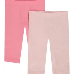 Set van 2 lange effen boxershorts met gouden folieprint voor babymeisjes