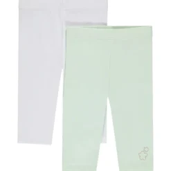 Set van 2 lange effen boxershorts met gouden folieprint voor babymeisjes