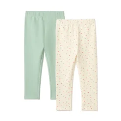 Set van 2 lange fleece boxershorts meisjes, met elastische taille, in verschillende kleuren en motieven