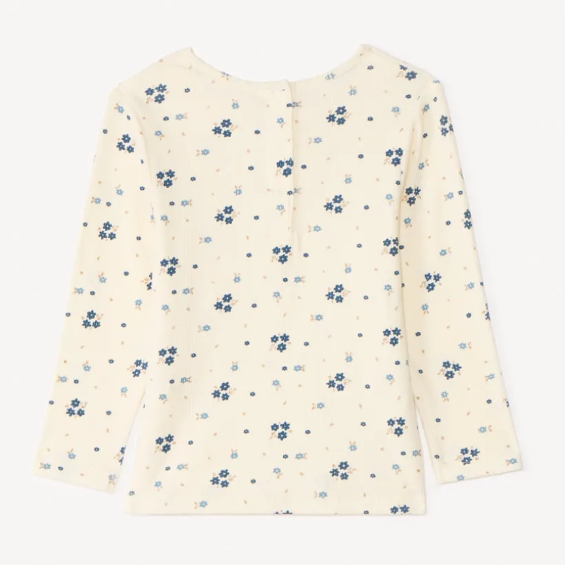 Set van lange gebreide pyjama met bloemenprint meisjes