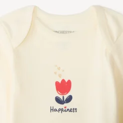 Set van 7 lange mouw baby meisjes rompers met tulpenpatroon