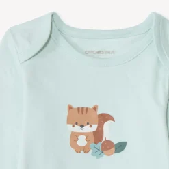 Set van 7 lange mouwen bodies met fantasie bosmotieven voor babyjongens met verschillende sluitingen volgens leeftijd