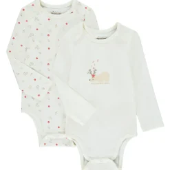 Set van 2 lange mouwen kerst bodies voor baby meisje met verschillende openingen afhankelijk van de leeftijd
