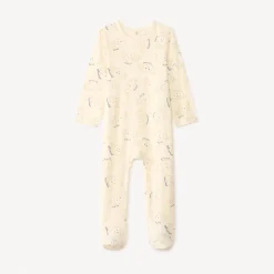 Set van 2 lange mouwen pyjama's met croissantmotief voor babyjongens (verschillende openingen afhankelijk van de leeftijd)