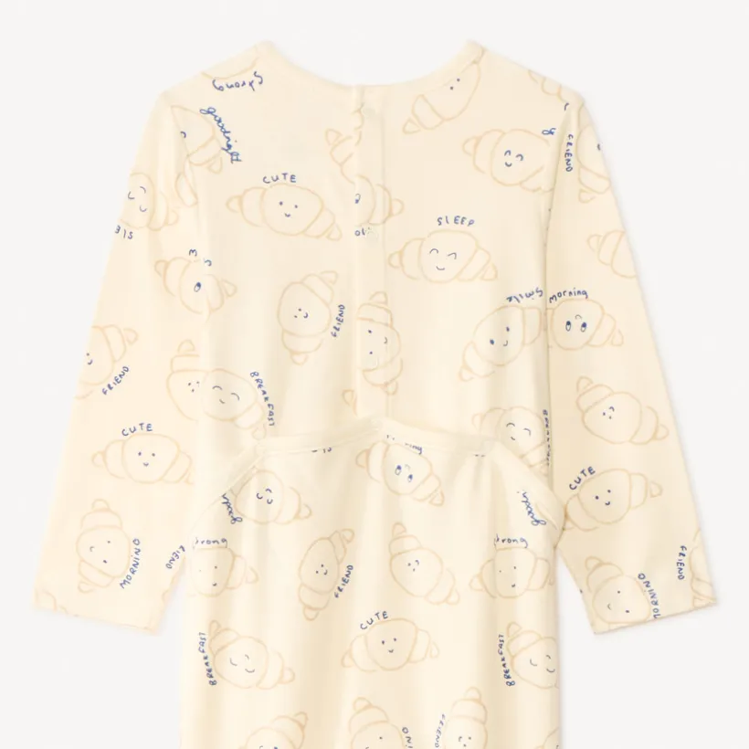 Set van 2 lange mouwen pyjama's met croissantmotief voor babyjongens (verschillende openingen afhankelijk van de leeftijd)