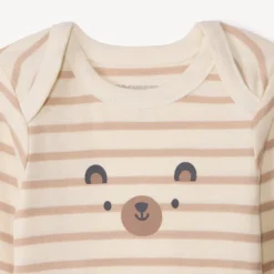Set van 5 lange mouwen rompers met berenmotief voor baby's