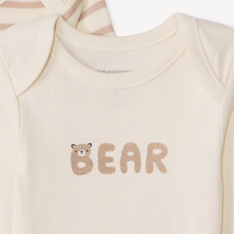 Set van 5 lange mouwen rompers met berenmotief voor baby's