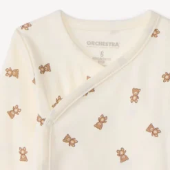 Set van 2 lange mouwen rompers met berenmotief voor baby's