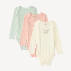 Set van 3 lange mouwen rompertjes voor meisjes met print