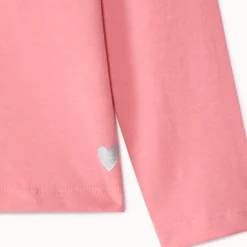 Set van 3 lange mouwen T-shirts met foliedruk hartje meisjes
