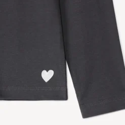 Set van 3 lange mouwen T-shirts met foliedruk hartje meisjes