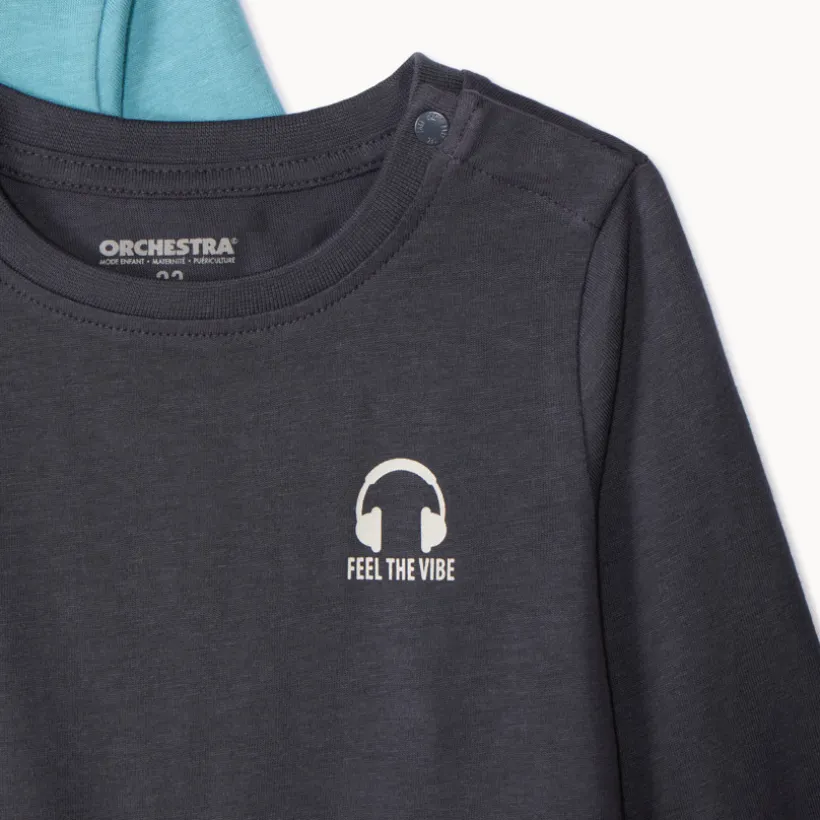 Set van 3 lange mouwen T-shirts met print voor babyjongens