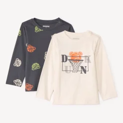 Set van 2 lange mouwen t-shirts met fantasieprint voor babyjongens