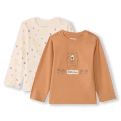Set van 2 lange mouwen t-shirts met fantasieprint voor babyjongens