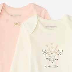 Set van 7 lange mouw rompertjes voor meisjes baby