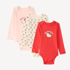 Set van 3 lange mouw rompertjes voor babymeisjes Hello Kitty