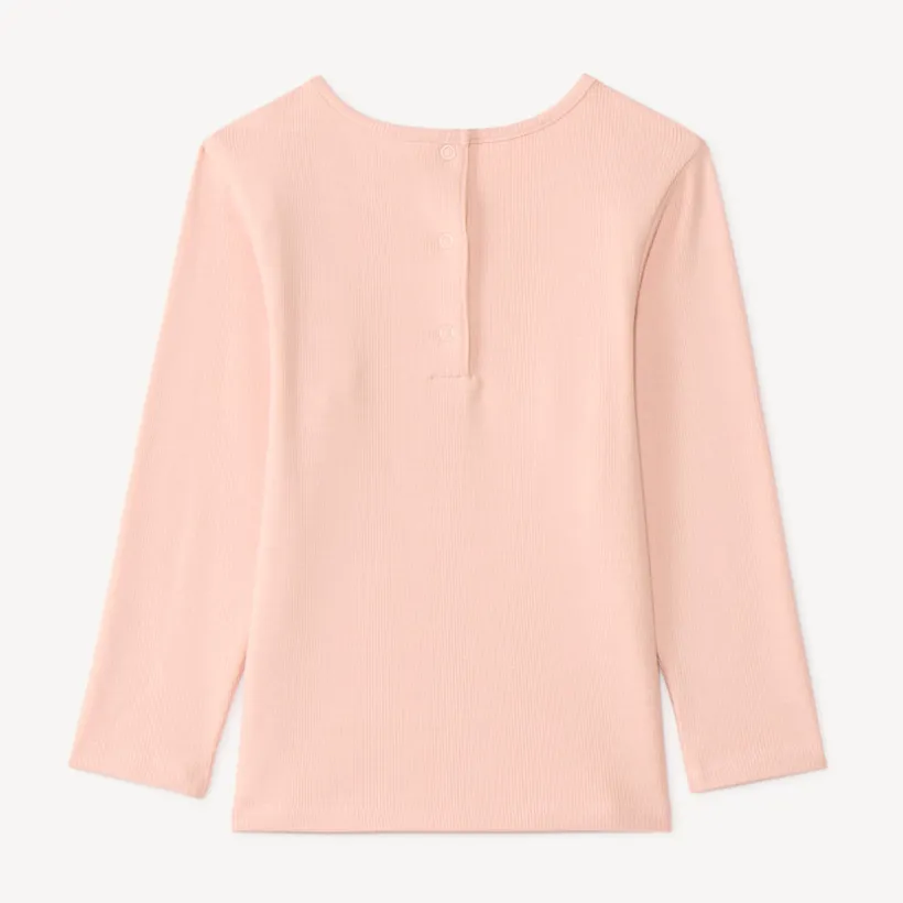 Set van 3 lange mouw t-shirts voor babymeisjes, effen en bedrukt