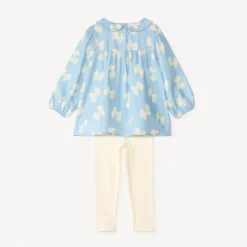 Set van lange tuniek + legging met strikmotief voor babymeisjes