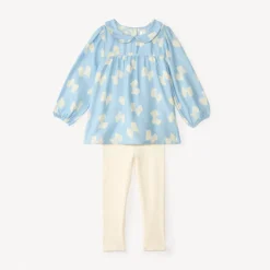 Set van lange tuniek + legging met strikmotief voor babymeisjes