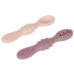 Set van 2 leerlepels Miamix - roze
